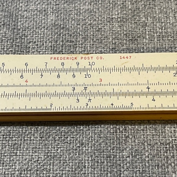 Vintage Frederick Post Co. 1447 Bamboo Slide Rule Ruler with Case Japan - Picture 5 of 16